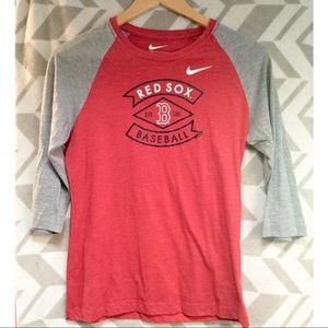 Nike Red Sox Three Quarter Sleeve Tee